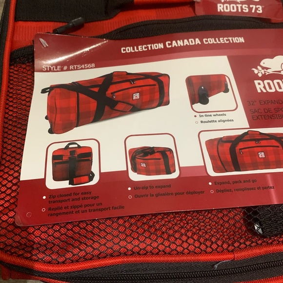 Roots Bags Nwt Roots 73 Expandable Rolling Duffle Poshmark